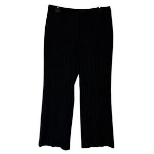Rafaella Dress Pants Women's‎ 10 Black Striped Stretch Mid-Rise Career Formal